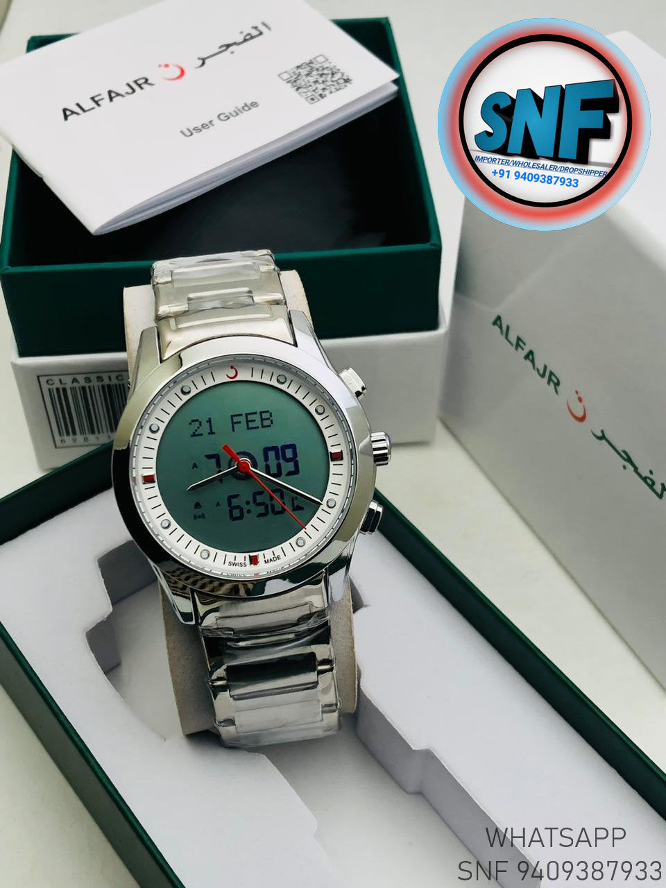 Alfajr Dual Time The legend 360 Silver SNF1910SIL