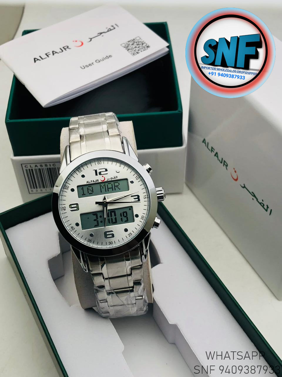 Alfajr Dual Time The legend 360 Silver SNF1913SIL