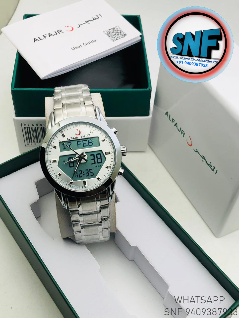 Alfajr Dual Time The legend 360 Silver SNF1914SIL