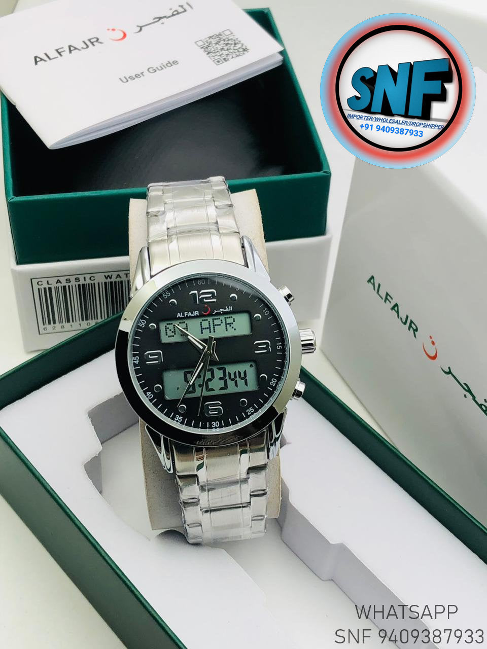 Alfajr Dual Time The legend 360 Silver SNF1918SIL