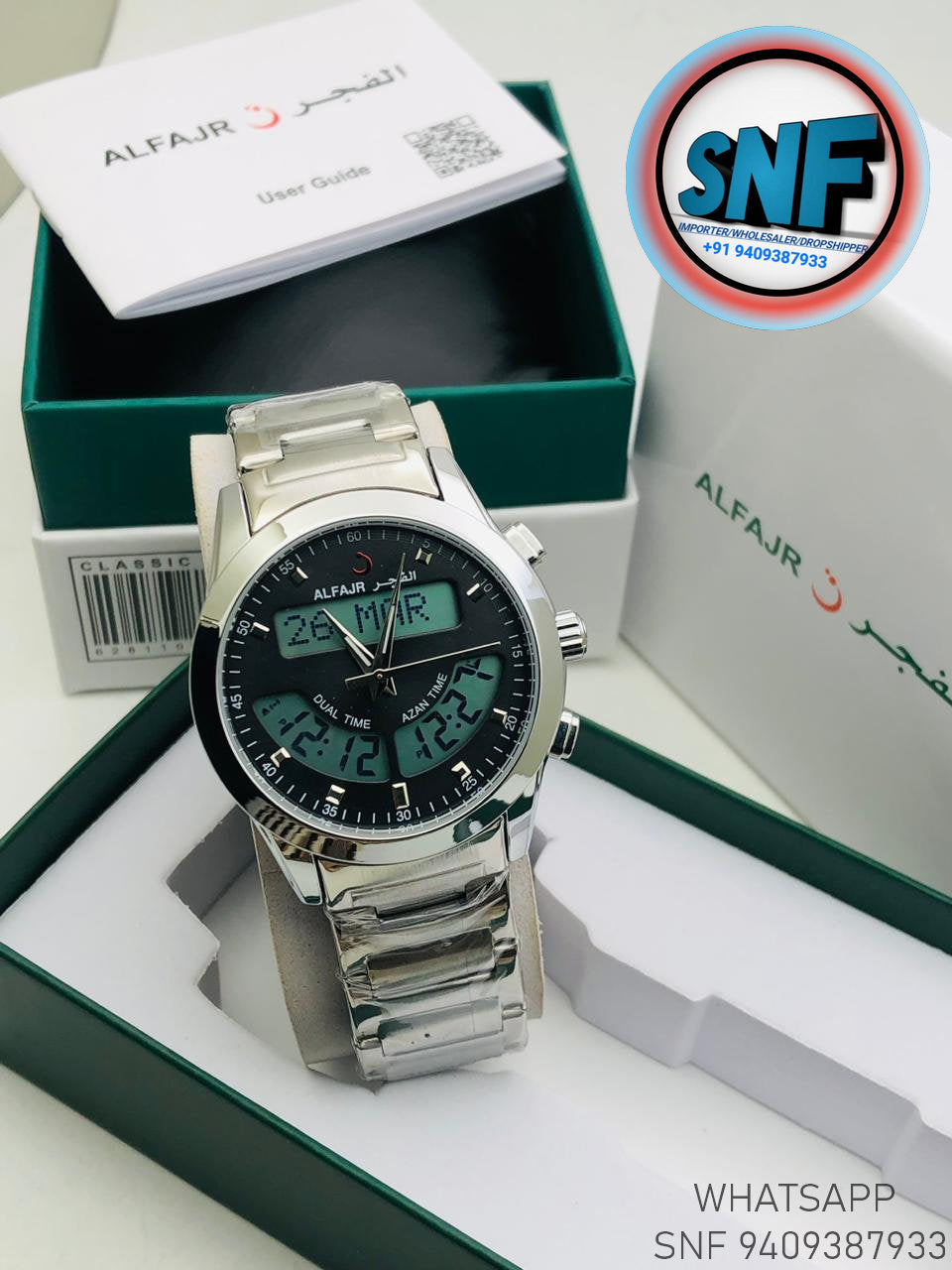 Alfajr Dual Time The legend 360 Silver SNF1906SIL