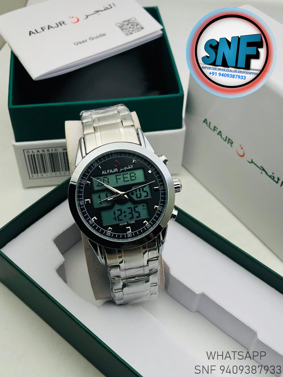 Alfajr Dual Time The legend 360 Silver SNF1908SIL