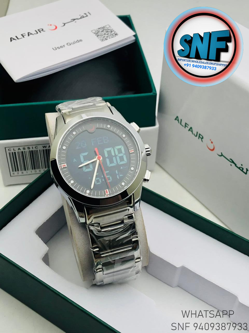 Alfajr Dual Time The legend 360 Silver SNF1909SIL