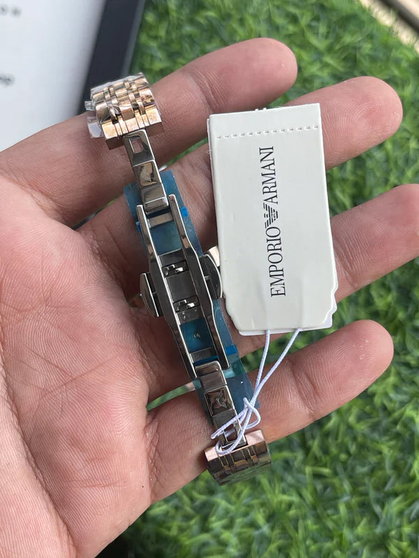 Emporio_ Armani_ Elegant Rose Gold Crystal Watch For Her