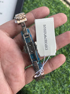 Emporio_ Armani_ Elegant Rose Gold Crystal Watch For Her