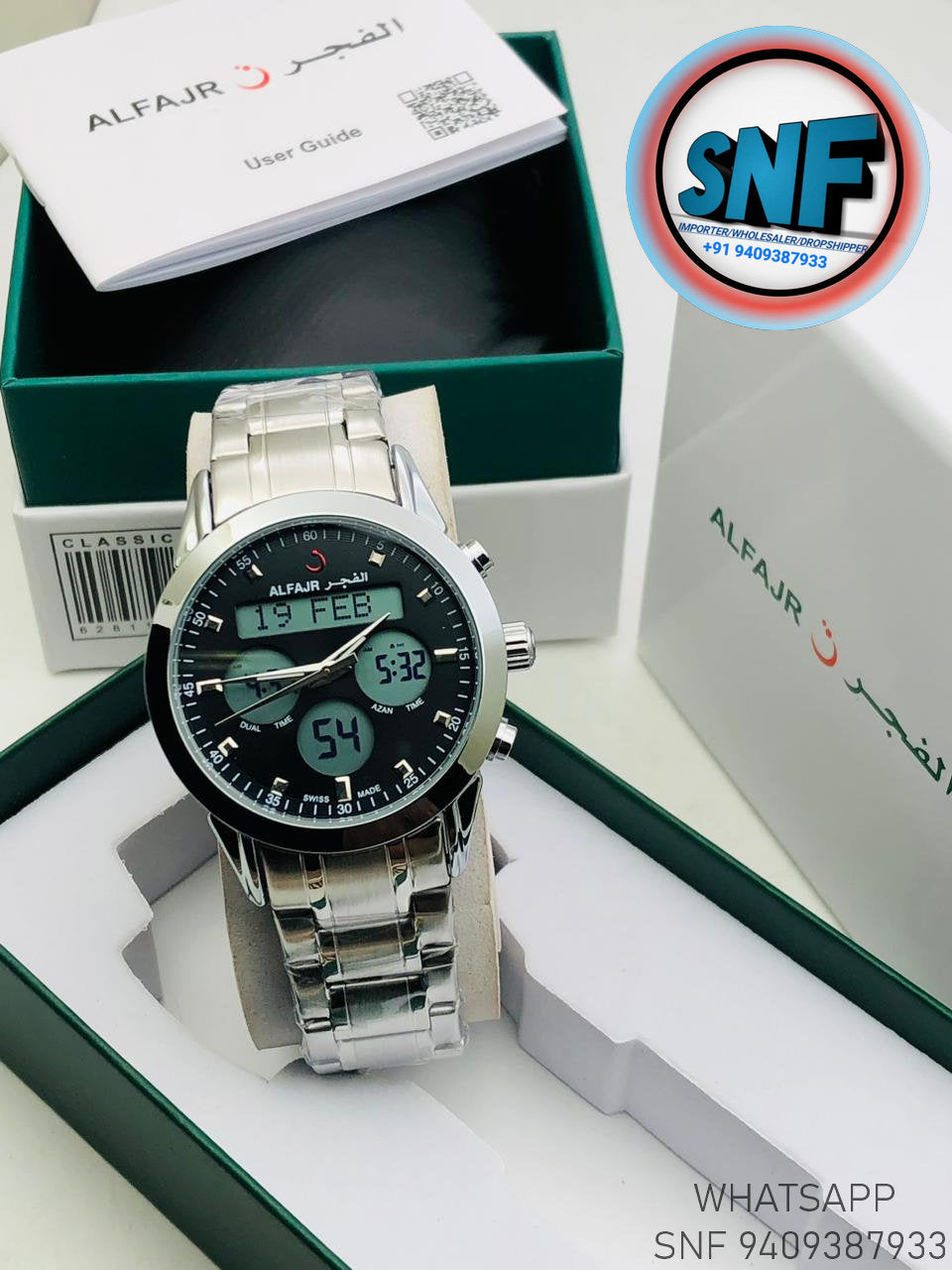 Alfajr Dual Time The legend 360 Silver SNF1901SIL