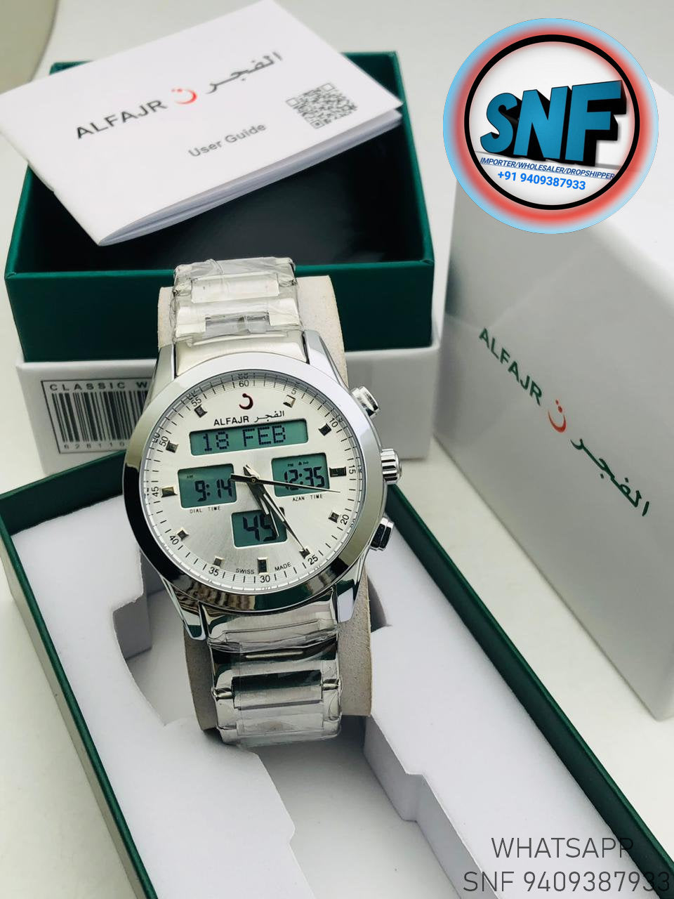 Alfajr Dual Time The legend 360 Silver SNF1912SIL
