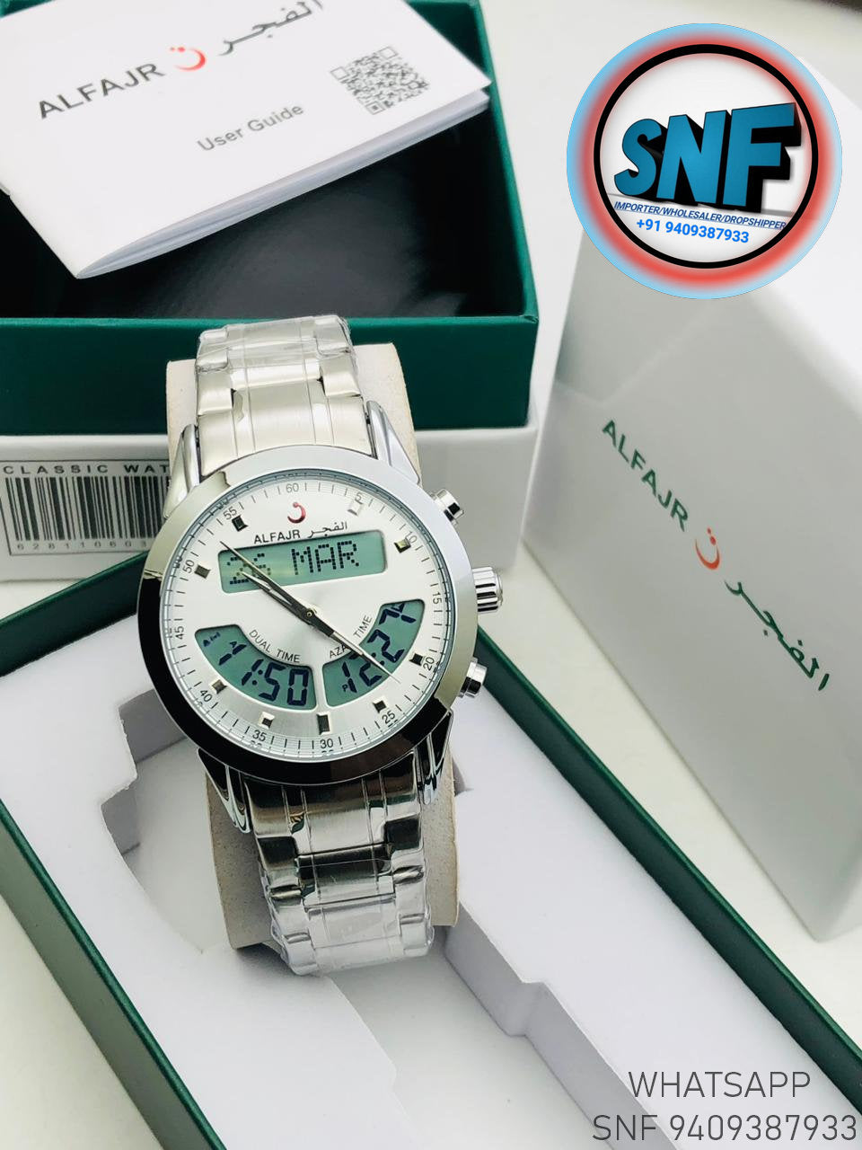 Alfajr Dual Time The legend 360 Silver SNF1915SIL