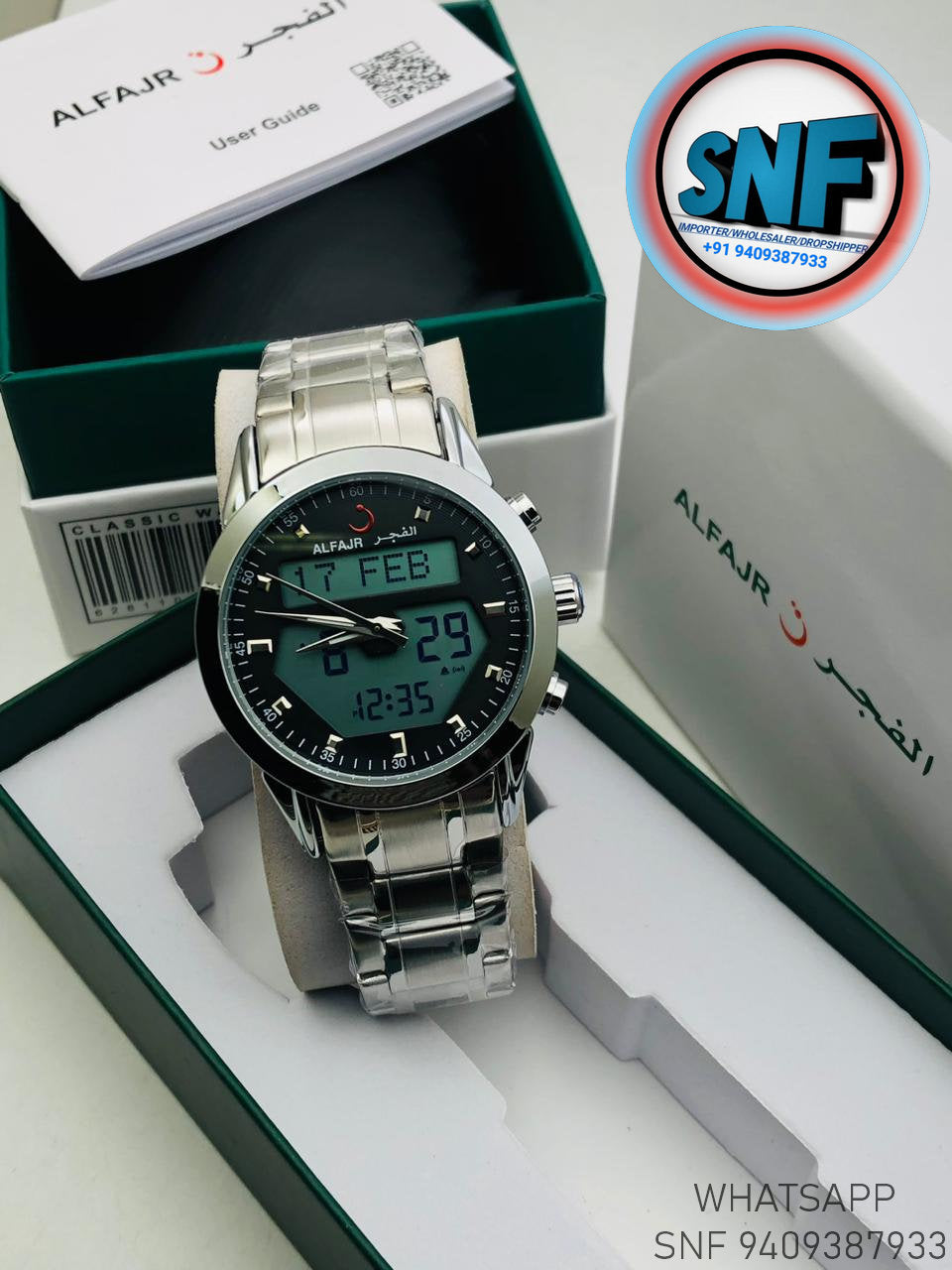 Alfajr Dual Time The legend 360 Silver SNF1917SIL
