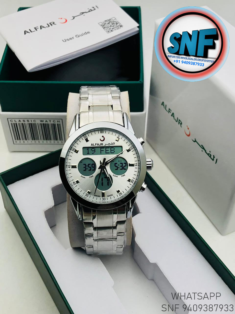 Alfajr Dual Time The legend 360 Silver SNF1902SIL