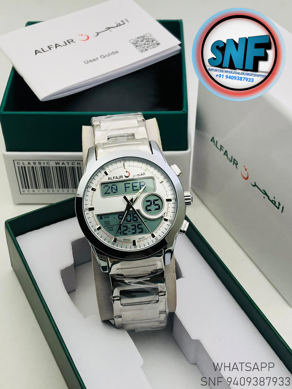 Alfajr Dual Time The legend 360 Silver SNF1903SIL