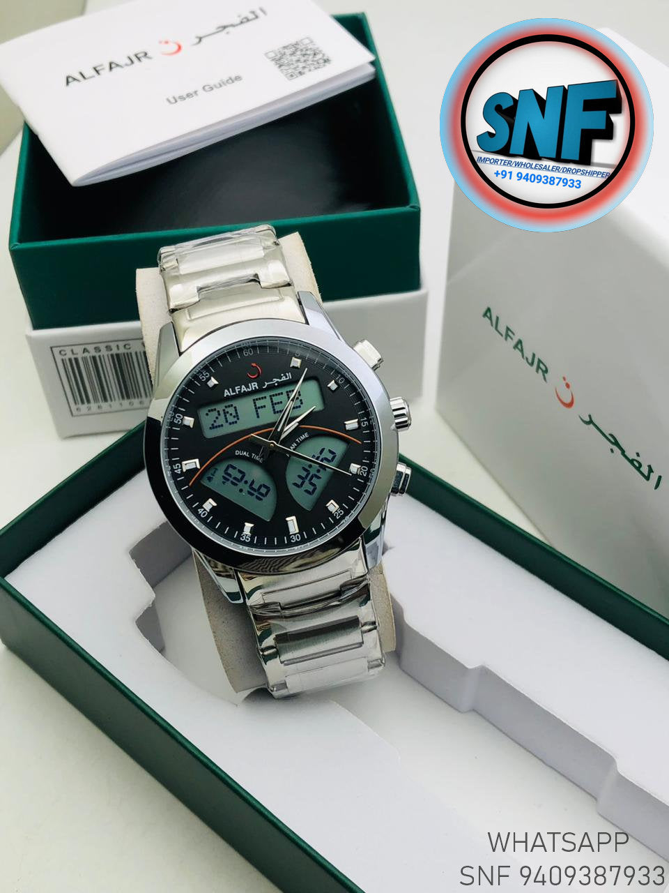 Alfajr Dual Time The legend 360 Silver SNF1905SIL