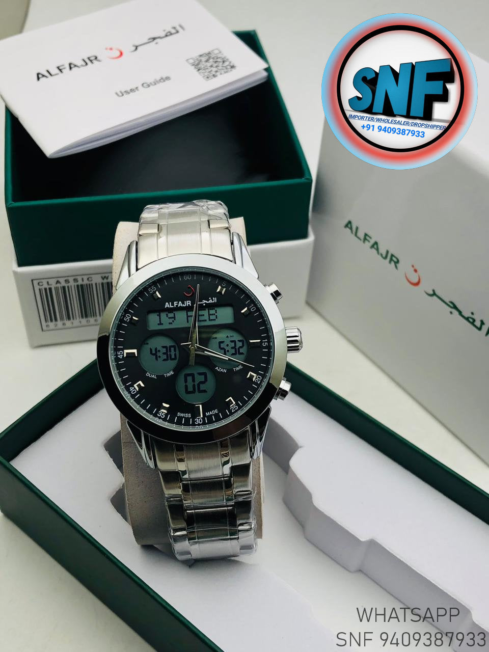 Alfajr Dual Time The legend 360 Silver SNF1907SIL