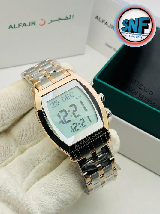 Alfajr Barrel Shape Islamic Digital Watch SNF-6260 Mix Rose