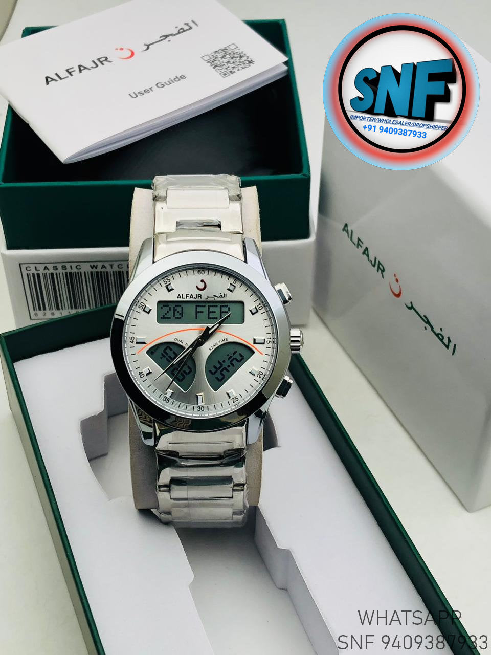Alfajr Dual Time The legend 360 Silver SNF1904SIL