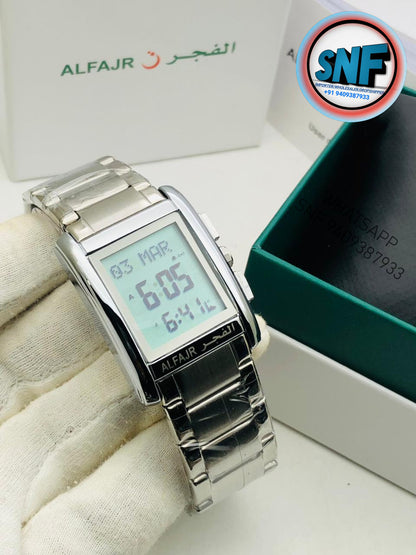 Alfajr Square Islamic Watch WS-06S Full Silver