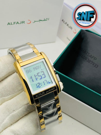 Alfajr Square Islamic Digital Watch  WS-06 Mix Out Gold