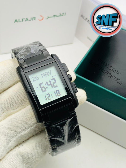 Alfajr Square Islamic Digital Watch  WS-06 WD Full Black