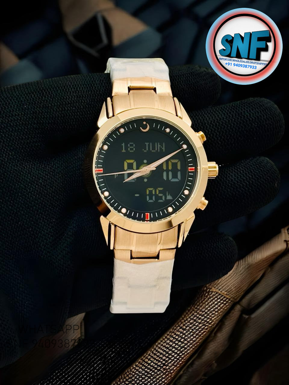 Alsalah Dual Islamic Azan Watch Full Copper SNF2583