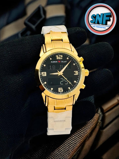 Alsalah Dual Islamic Azan Watch Full Gold SNF2581
