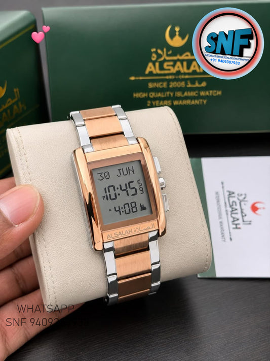 Alsalah Square Islamic Qibla Watch WS-06 Mix Copper