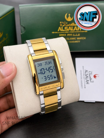 Alsalah Square Islamic Qibla Watch WS-06 Mix Gold