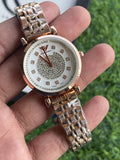 Emporio_ Armani_ Elegant Rose Gold Crystal Watch For Her