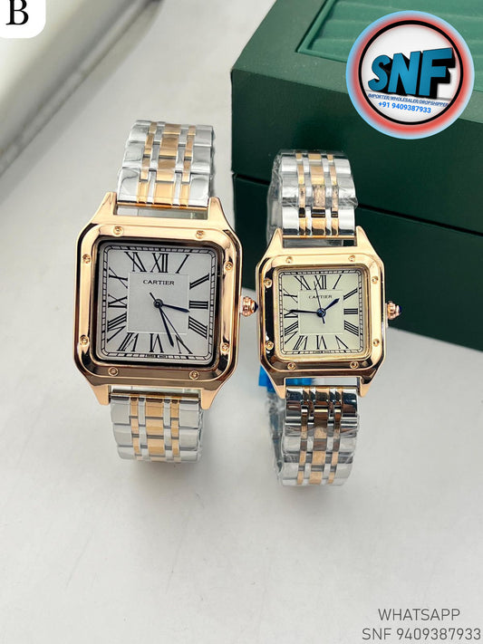 Cartier Santos Style Couple Watch Mix Gold