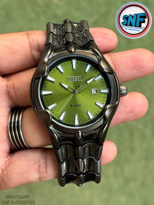 Diesel Black Spine-Shaped Strap Design Vert Collection
