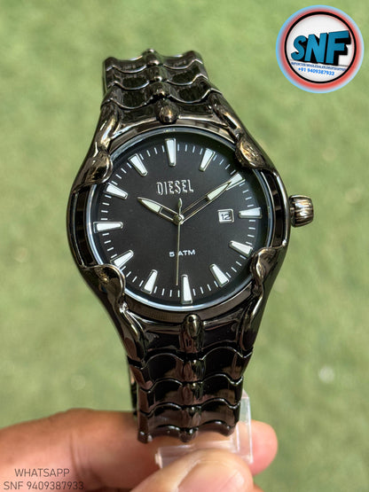 Diesel Black Spine-Shaped Strap Design Vert Collection