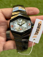 Diesel DZ4075 Unique Hexagonal Glossy Black Case and Bracelet