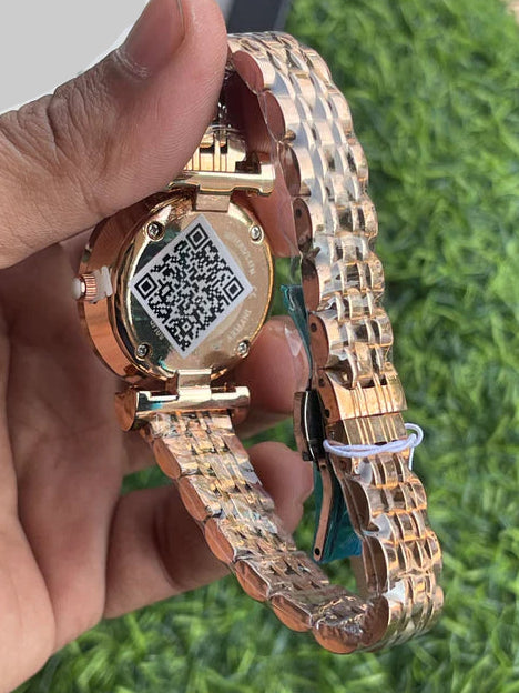 Emporio_ Armani_ Elegant Rose Gold Crystal Watch For Her