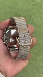 Emporio Armani AR1811 The Sleek Milanese Mesh strap and Bold Green Dial