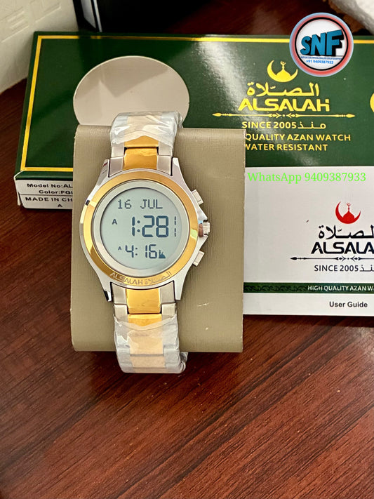 Alsalah Round Islamic Azan Watch WR-02 Mix Gold