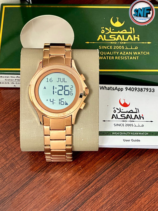 Alsalah Round Islamic Azan Watch WR-02 Full Copper